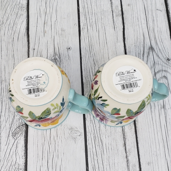 2 NWT Pioneer Woman Sweet Romance Blossoms Ceramic Mugs Floral Blue Green - Picture 8 of 8